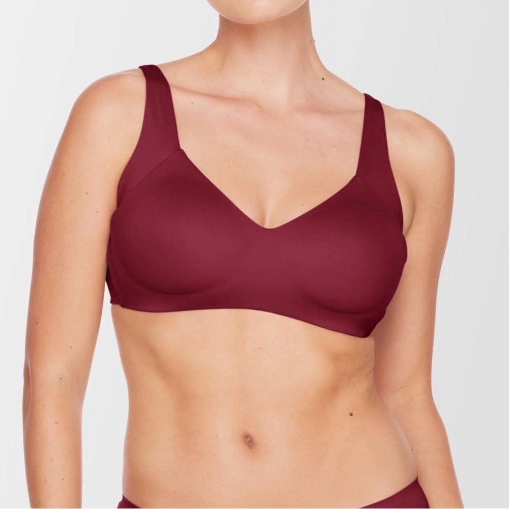 Thirdlove Smoothing Wireless Bra Maroon Large NWT